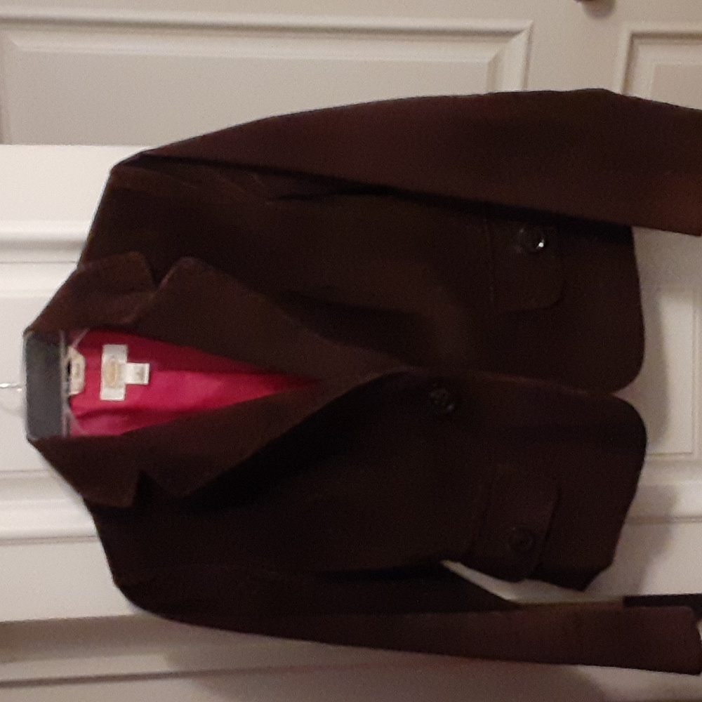 Talbots Short Lined Corduroy Blazer, brown. Size: 2